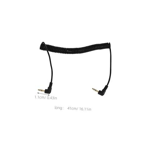 Coiled 3.5mm Audio Cable Right Angle for Headphones Speakers and Home Theater Devices Sturdy Stereo AUX Cable with Dual Bend Design