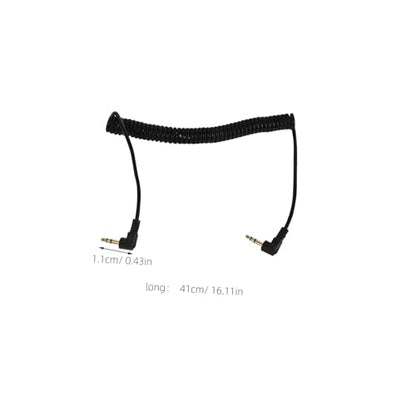 Coiled 3.5mm Audio Cable Right Angle for Headphones Speakers and Home Theater Devices Sturdy Stereo AUX Cable with Dual Bend Design