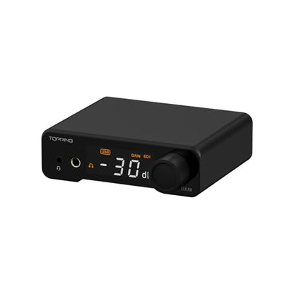 Fanmusic Topping DX1 II DAC&Headphone Amplifier ES9039Q2M DAC Chip with Optical Output/Input Preamp Mode Balance Line Out Fully Balanced Headphone Amp (Black) - color: Black