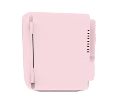 Frigidaire Pink Mini Personal Fridge Cooler, 1 Gal Capacity fits Six Cans, Includes Plugs for Home Outlet & DC Charger, BUILT IN BLUETOOTH SPEAKER - color: Pink