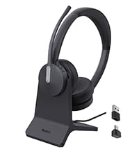 Yealink BH70 Dual Wireless Headset with Charging Stand, Teams Certified Bluetooth Headphone with Mic for Work, up to 35h Talk Time, 147g All-Day Comfort Perfect for Open Office Hybrid Work