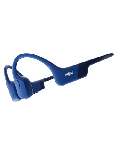 SHOKZ OpenRun - Open-Ear Bluetooth Bone Conduction Sport Headphones - Sweat Resistant Wireless Earphones for Workouts and Running - Built-in Mic (Renewed)