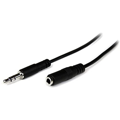 StarTech 1m Slim 3.5mm Audio Extension Cable, Male to Female (MU1MMFS) | Headphone Ext Cord, Mini Stereo Extension - size: 3 ft / 1m, style: Slim