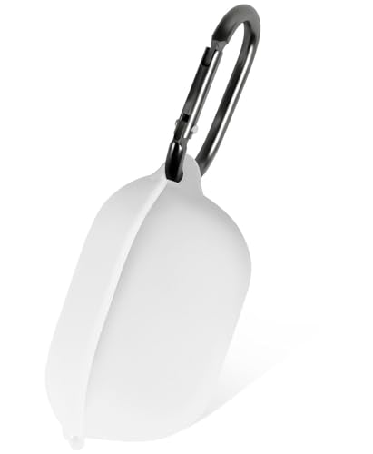 Geiomoo Silicone Case for JBL Vibe Buds 2, JBL Vibe Buds, Soft Flexible Scratch Resistant Protective Cover with Carabiner (White) - color: White