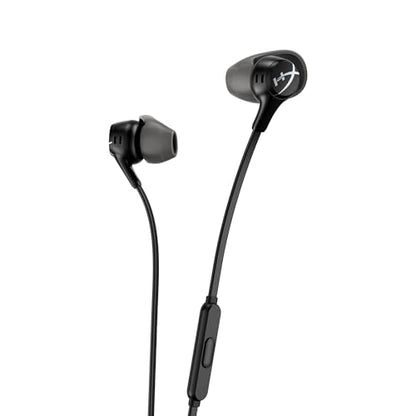 HyperX Cloud Earbuds II – 14mm Drivers, Four Eartips, Hard-Shell Carrying Case, Low-Profile 90° Plug, 3.5mm Plug, Built-in Microphone, Multi-Function Button, PC, Mobile, Nintendo Switch – Black - color: Black