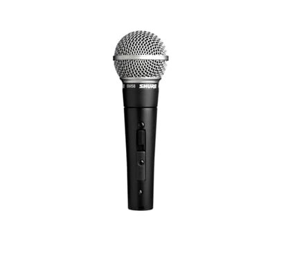 Shure SM58S Pro XLR Dynamic Vocal Microphone with On/Off Switch | Cardioid dynamic vocal mic with on/off switch for studio, live performance, podcasting and recording - style: SM58 with On/Off Switch