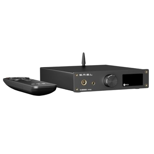 SMSL C200PRO USB DAC Headphone Amplifier ES9039Q2M Chip MQA MQA-CD Decoding | XMOS XU-316 32bit/768kHz DSD512 USB/Opt/Coaxial/Bluetooth Input 6.35mm/4.4mm/TRS/RCA Output for Gaming Console/PC