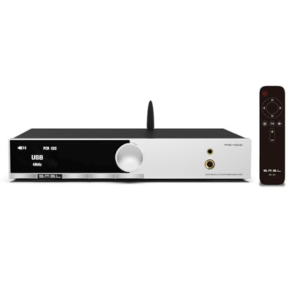 SMSL AS400 Power Amplifier DAC Headphone Amp 165W x2 2.1 Channel MA5332MS MM Phono Amp Bluetooth 5.1 CS43131 MQA CD DAC Preamp 4.4mm/6.35mm RCA/BT/USB/Opt/Coax/Phono/12S Input 768K/32Bit XMOS XU316 | CS43131 Chip 2.1 Subwoofer MQA DAC 4.4&6.35 Headphone U