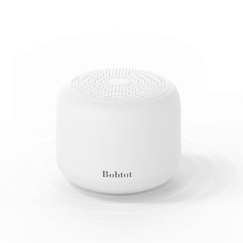Bobtot Portable Bluetooth Speakers with Strap Easy to Carry | Wireless IPX5 Waterproof with Loud Stereo Sound, 20 Hours Playtime, Rechargeable Battery, Built-in Microphone, White - color: White