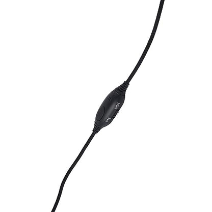 uv-5r Walkie Talkie Over The Ear Earpiece Boom Mic Microphone 2 Pin K1 Overhead PTT VOX Headset for Retevis Baofeng Kenwood Ham Radio(Fiber Fabric Braided Cable,Binaural)