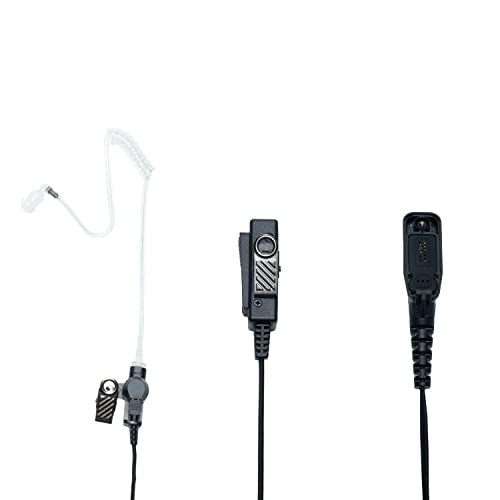 2-Wire Surveillance Headset Compatible with Motorola APX8000 2PCS | 2-pack clear acoustic tube surveillance headsets with PTT mic compatible with Motorola APX6000 XPR7550 XPR6550 radios