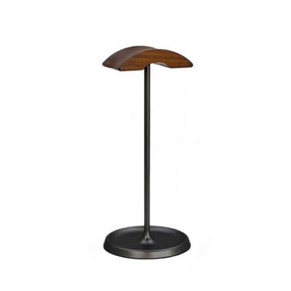 Headphone Stand/Desktop Headset Holder–Crafted from Solid Wood and Aluminum Alloy,supports up to 10kg,suitable for Various Desktop Setups(Black) - color: Black
