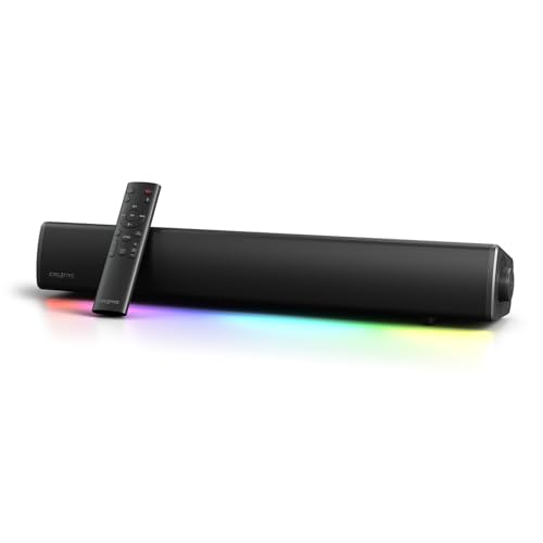 Sound Blaster GS5 Compact RGB Gaming Soundbar, For TV and PC, Black | RGB Gaming Soundbar, Bluetooth, USB-C, SuperWide, Desktop Audio, TV, PC, Immersive Sound