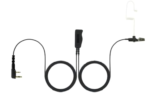 EH Two-Wire Covert Comms Headset with Earpiece, Lapel Mic, and PTT for Kenwood NX-1200 NX-1300 NX-P1300 NX-210 NX-3300 TK-2170 TK-2312 TK-3170 TK-3312 TK-3360 TK-3402 TH-D74A KMC-45D KMC-21 Radios - style: For Kenwood TK NX TH and KMC 2 pin radios