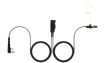 EH Two-Wire Covert Comms Headset with Earpiece, Lapel Mic, and PTT for Kenwood NX-1200 NX-1300 NX-P1300 NX-210 NX-3300 TK-2170 TK-2312 TK-3170 TK-3312 TK-3360 TK-3402 TH-D74A KMC-45D KMC-21 Radios - style: For Kenwood TK NX TH and KMC 2 pin radios