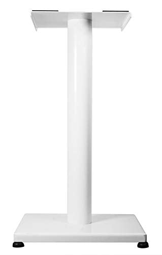 Rockville RS29W 29" Black Bookshelf Speaker/Studio Monitor Stands, Pair | White, 60 Lb Load Capacity, EVA Isolation Pads, Cable Management, Powder Coated, Brass Spikes, Rubber Feet, 9" x 9" Top - color: White