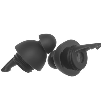 LYSIAN High Fidelity Concert Ear Plugs, 23dB, 2 Pairs with Case, Black | Reusable soft musician earplugs for concerts, festivals & raves; 23dB noise reduction, 2 pairs with aluminum case - color: Black