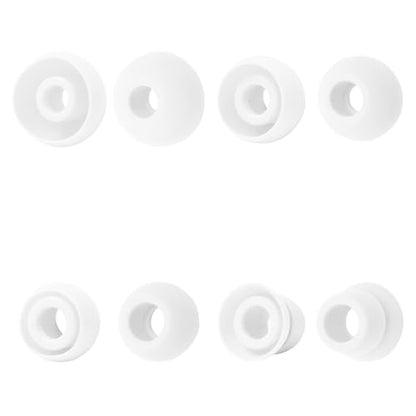 hopopwer Replacement Silicone Earbuds Tips for Powerbeats 3 Powerbeats 2, 4 Pairs Earbuds Silicone Ear Tips Set - Small, Medium, Large and Double Flange (White) - color: White without Pen