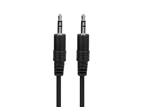 Monoprice 3.5mm Stereo Audio Cable, Male to Male, 6 Feet, Black (Pack of 2) - size: 1 Count (Pack of 2)