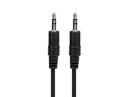 Monoprice 3.5mm Stereo Audio Cable, Male to Male, 6 Feet, Black (Pack of 2) - size: 1 Count (Pack of 2)