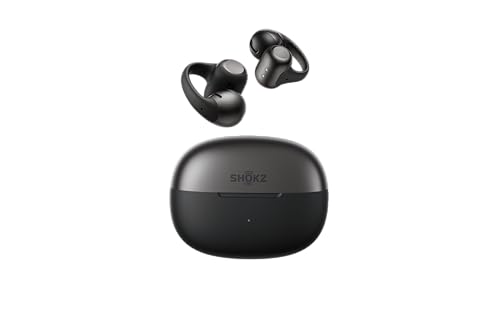 SHOKZ OpenDots 2 Open-Ear Clip-On Earbuds, Black, Dolby Audio, 3 Mics - color: Black