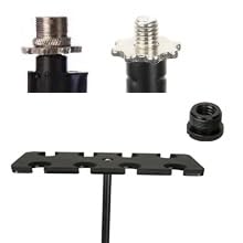 Multi Microphone Holder, Up to 8 Mics, Ideal Mics Holder for Stage Organization and Display, with 3/8"-16 Threaded Adapter, Aluminum, Black