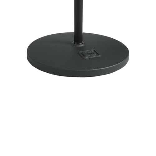 Gator Frameworks 12" Round Base Mic Stand, Height Adjustable (GFW-MIC-1201) | Adjust mic height smoothly with one hand while the weighted base and cable management keep your setup steady and clean. - style: 12" Weighted Base - Deluxe Height Adjust