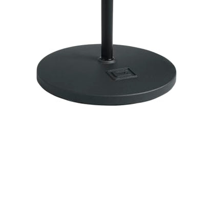 Gator Frameworks 12" Round Base Mic Stand, Height Adjustable (GFW-MIC-1201) | Adjust mic height smoothly with one hand while the weighted base and cable management keep your setup steady and clean. - style: 12" Weighted Base - Deluxe Height Adjust