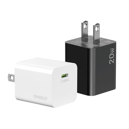 iPhone 17/16 Charger, 2-Pack 20W GaN PD 3.0 PPS Fast USB C Charger | Pocket-Friendly, Travel-Ready Design, PD Fast Charging, for iPhone 17/16/15, Galaxy S26/S25, Pixel 10/9, Speakers & Earbuds - color: 20W White