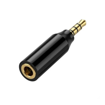 2.5mm Male to 3.5mm Female Headphone Audio Adapter, Black