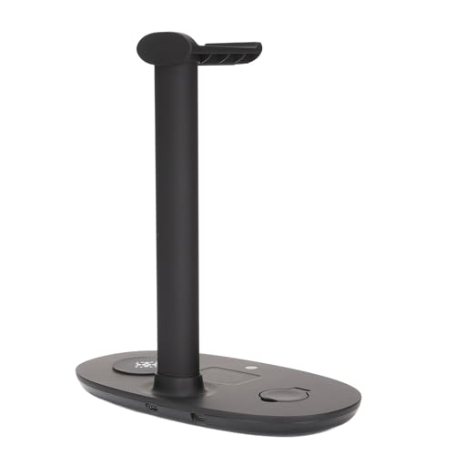 Headphone Stand with Charger,4 in 1 Desk Gaming Headset Holder Hanger Rack with Fast QI,Detachable Charging Pad