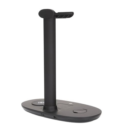 Headphone Stand with Charger,4 in 1 Desk Gaming Headset Holder Hanger Rack with Fast QI,Detachable Charging Pad