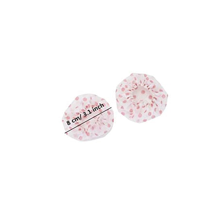 100 Pieces Disposable Microphone Cover, Non-Woven Elastic Band Handheld Microphone Windscreen Protective Cap for Karaoke Conferences Stage Performance Concerts (Red Points)