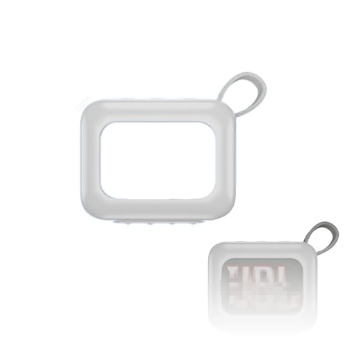 Protective Silicone Case Cover Compatible for JBL GO4 Bluetooth Speaker Travel Carrying Case Sleeve Outdoor Portable Stand Up Skin Cover (White) - color: White