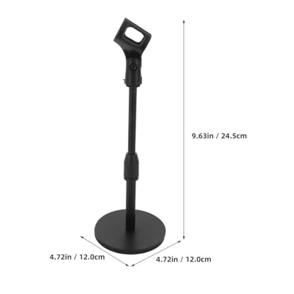 Cabilock Adjustable Microphone Stand Desktop round Metal Base, Stable Support and Height Adjustable Mic Holder for Dynamic and Condenser Microphones, for Live Broadcasts