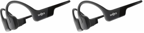 SHOKZ OpenRun Bone Conduction Bluetooth Headphones, Black, USB-C Charging (Pack of 2) - color: Black, size: Standard Size+USB-C Charging (Pack of 2)