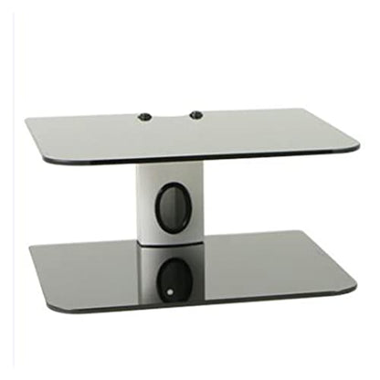 2 Tiers AV Shelf Wall Mount Shelf Black DVD Wall Hanging Bracket Stand for AV Receiver Set-top Boxes/Cable Boxes/Gaming Systems