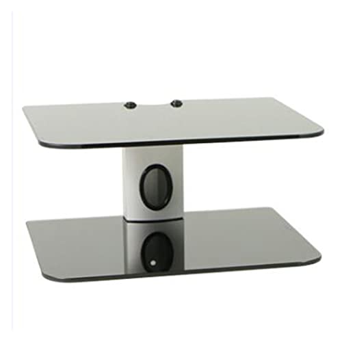 2 Tiers AV Shelf Wall Mount Shelf Black DVD Wall Hanging Bracket Stand for AV Receiver Set-top Boxes/Cable Boxes/Gaming Systems (Sliver)