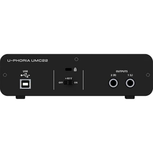 Behringer UMC22 Audiophile 2x2, 48 kHz USB Audio Interface with Midas Mic Preamplifier | For Recording Microphones and Instruments - size: Small