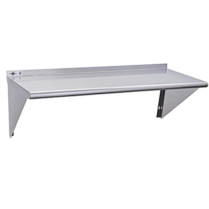 Profeeshaw NSF Stainless Steel Shelf 14” x 36”, Commercial Wall Shelving | 300 lb, Wall Mounted Metal Shelves, with Backsplash and 3 Brackets, for Restaurant, Bar, Utility Room, Kitchen and Garage - size: 14"x36"