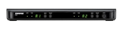 Shure BLX288/PG58 Dual Wireless Vocal System - H10 Band | 14-hour battery and 300 ft UHF range with two PG58 handheld vocal mics and dual-channel receiver for live vocals - style: H10 Band (542-572 MHz)