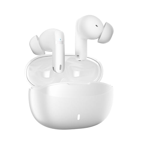 Wireless Earbuds, 100H Bluetooth 5.4 Headphones, ENC+ ANC Noise Cancelling Touch Control True Wireless Bluetooth Ear Buds,Stereo Deep Bass Bluetooth Headset for Sports/Workout/Gym(White) - color: White