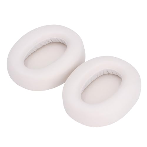 Replacement Earpads, Headphone Ear Cushions, Noise Isolating Memory Foam Soft Protein Leather Headset Ear Pads, 2 Pairs, (White) - color: White