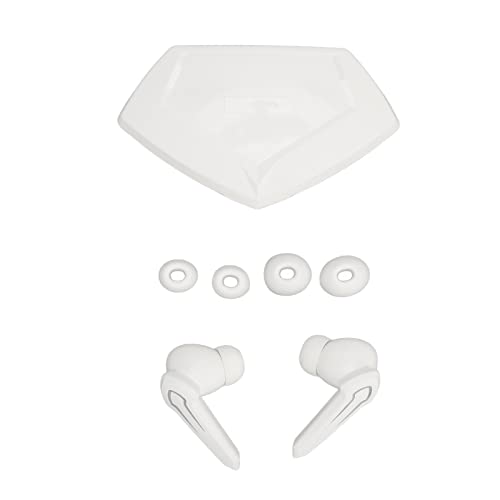 Keenso Low Latency Gaming Earbuds with Mic Wireless Headphones, Rich Bass, 5.2 Technology for Gaming Enthusiasts, ABS Material (White) - color: White