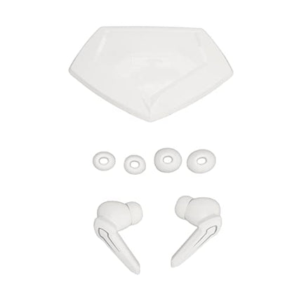 Keenso Low Latency Gaming Earbuds with Mic Wireless Headphones, Rich Bass, 5.2 Technology for Gaming Enthusiasts, ABS Material (White) - color: White