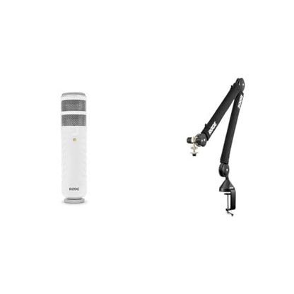 Rode Podcaster USB Mic and PSA1+ Studio Arm with Cable Management, Black