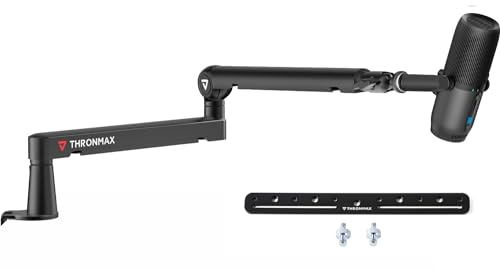 THRONMAX Twist S6 Microphone Boom Arm, Low Profile Mic Stand with Cable Management,Desk Clamp, Versatile Mounting, All-Metal and Fully Adjustable Mic Arm for Streaming, Gaming, Home Office,Universal