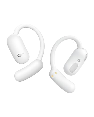 Soundcore AeroFit 2 by Anker Open Ear Earbuds, Open Ear Headphones, Earbuds | Real-Time Translation, 4 Adjustable Positions, 42H Playtime, Rich Bass, Hi-Res, IP55, AI Clear Calls, Wireless Charging - color: White, style: Standard