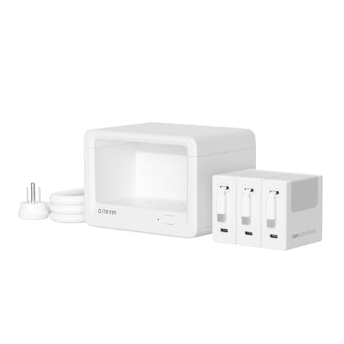 11-in-1 Desktop Charging Station, 120W USB Retractable GaN Charger | Modular Charging Hub with 5 AC, 3 USB C, 33.5in Retractable Cable, Fast Charger for Multiple Devices, Home Office Desk, White - size: With 3 Type-C Chargers