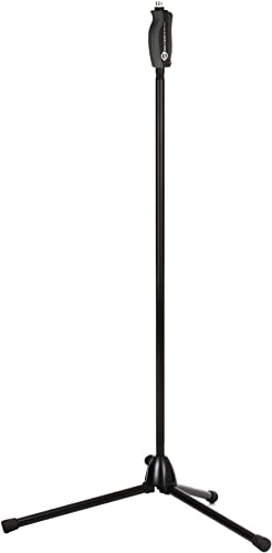 K&M König & Meyer 25680.577.55 One Hand Microphone Stand | Soft Touch Easy Clutch for Adjustable Height | Mic Mount Holder | Foldable Tripod Base | Professional Grade | Made In Germany | Black